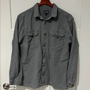 Patagonia Men's Gray Fjord Flannel Shirt Jacket Organic Cotton Sz XL